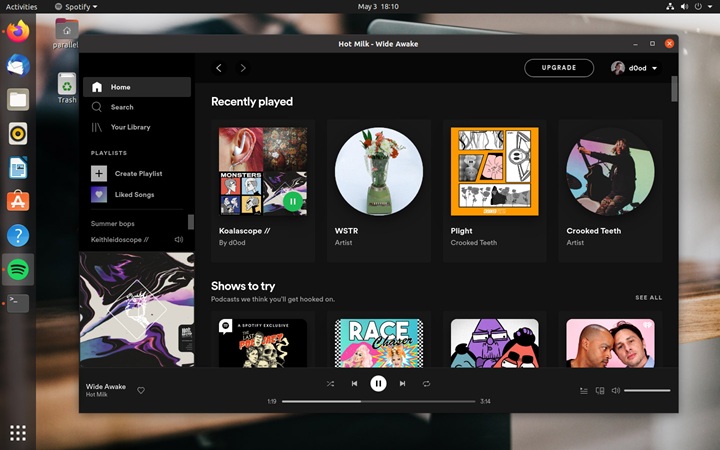 enjoy Spotify on Linux on Redfinger