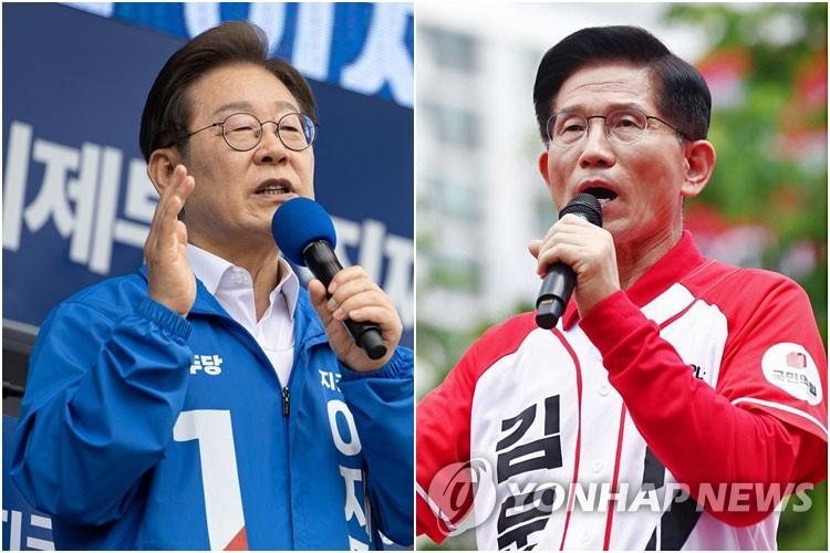 후보 시절 이재명 대통령(왼쪽)-김문수 대선 후보
