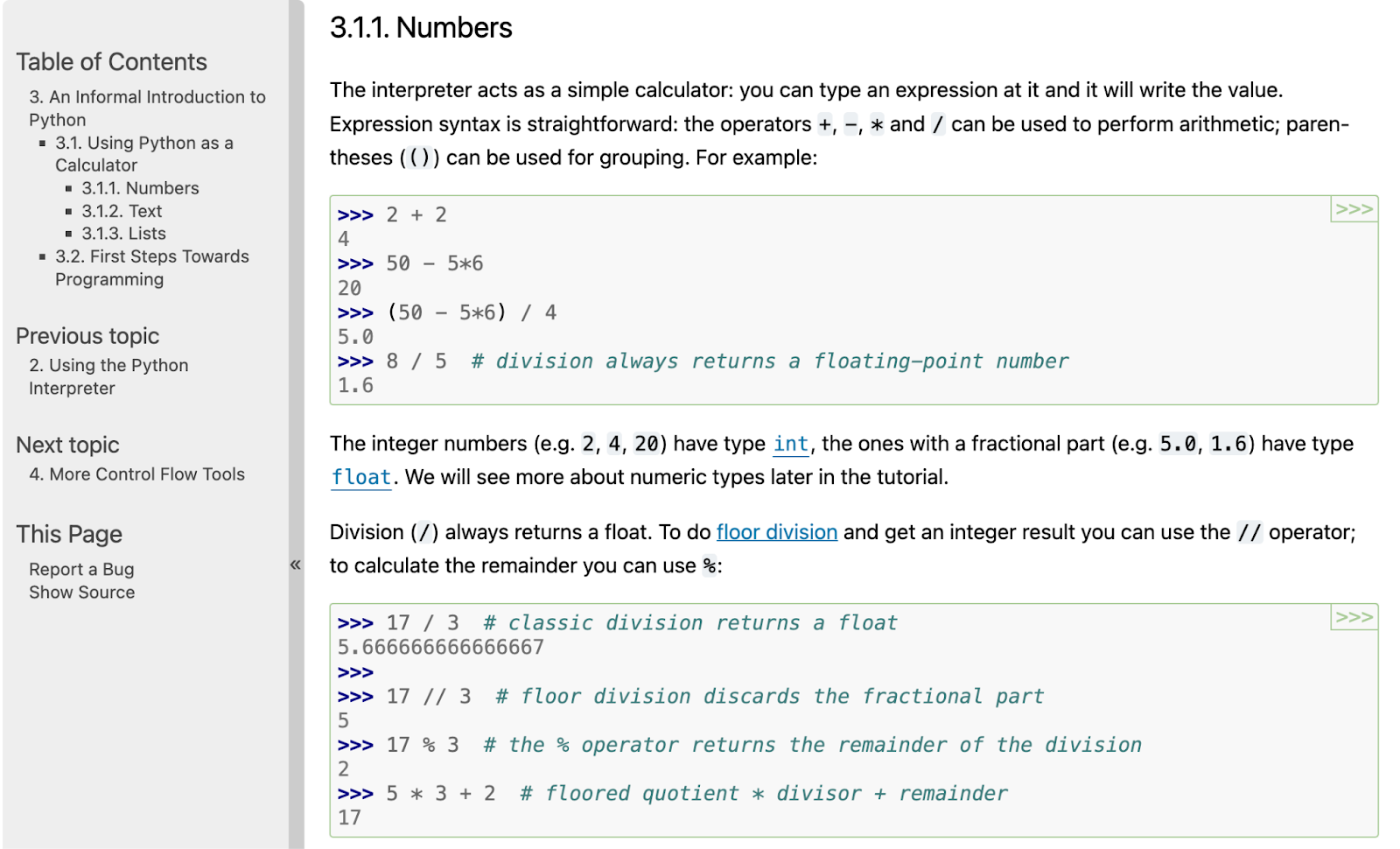 The official Python tutorial