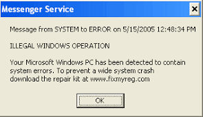 fake error message on windows