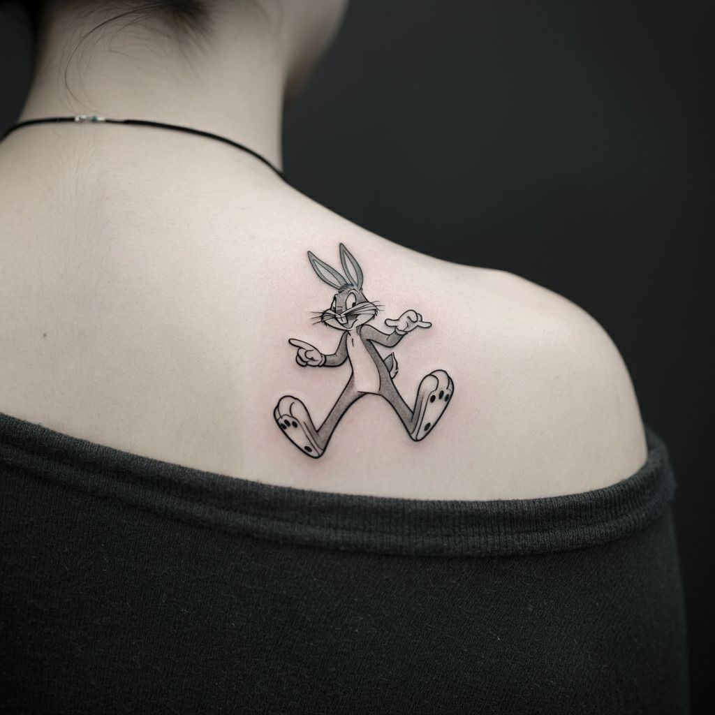 Minimalist Bugs Bunny Tattoo
