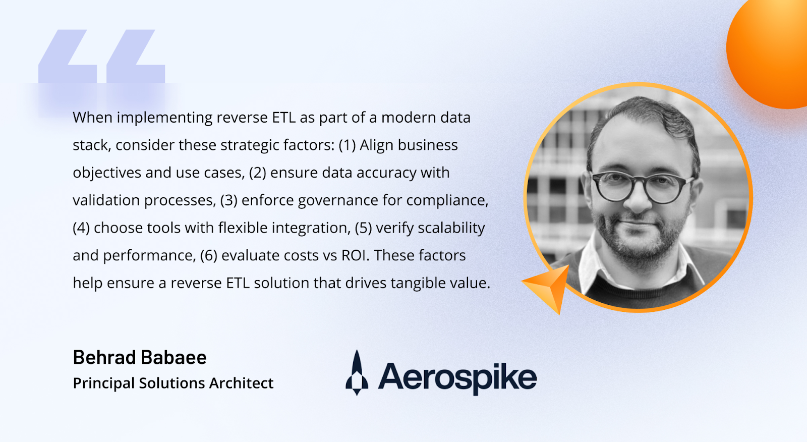 Insights from  Behrad Babaee, Principal Solutions Architect at Aerospike