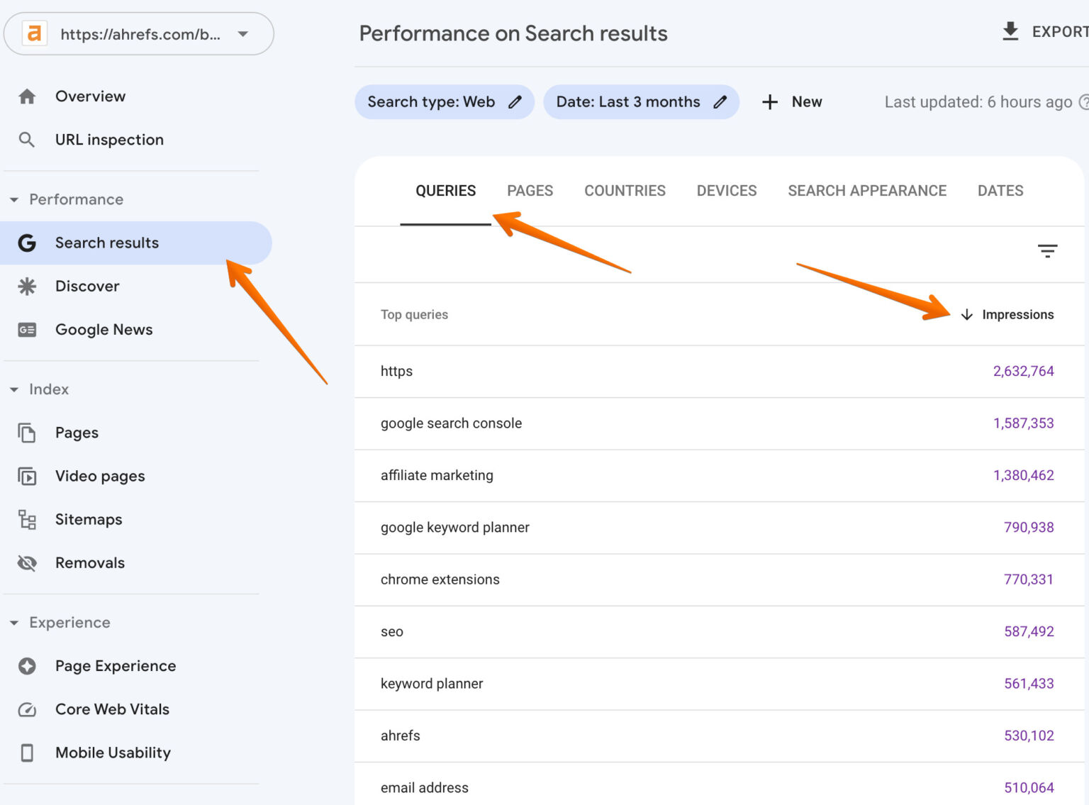 seed keywords di search query search result google search console