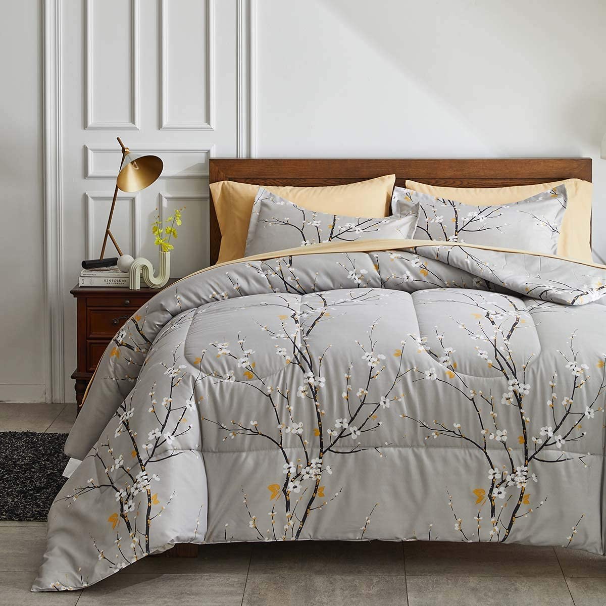 Uozzi Bedding Gray Tree Branch 6-Piece Set