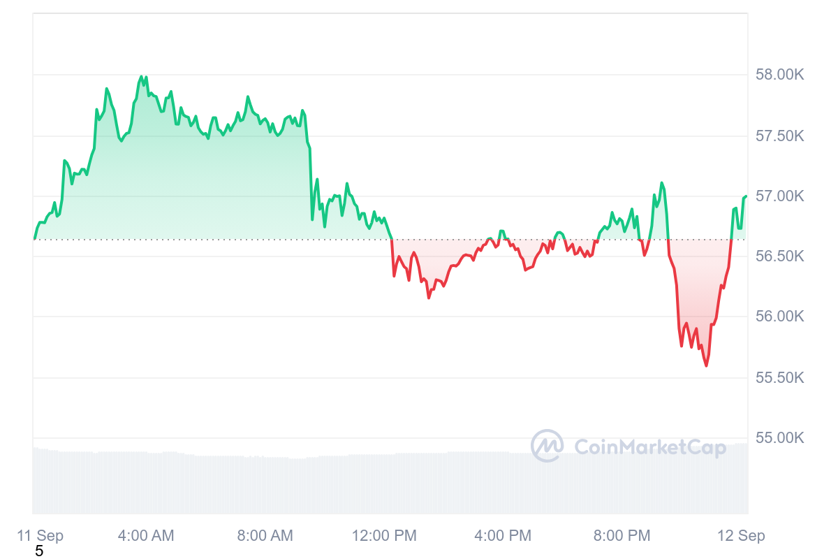 Bitcoin chart by CoinMarketCap