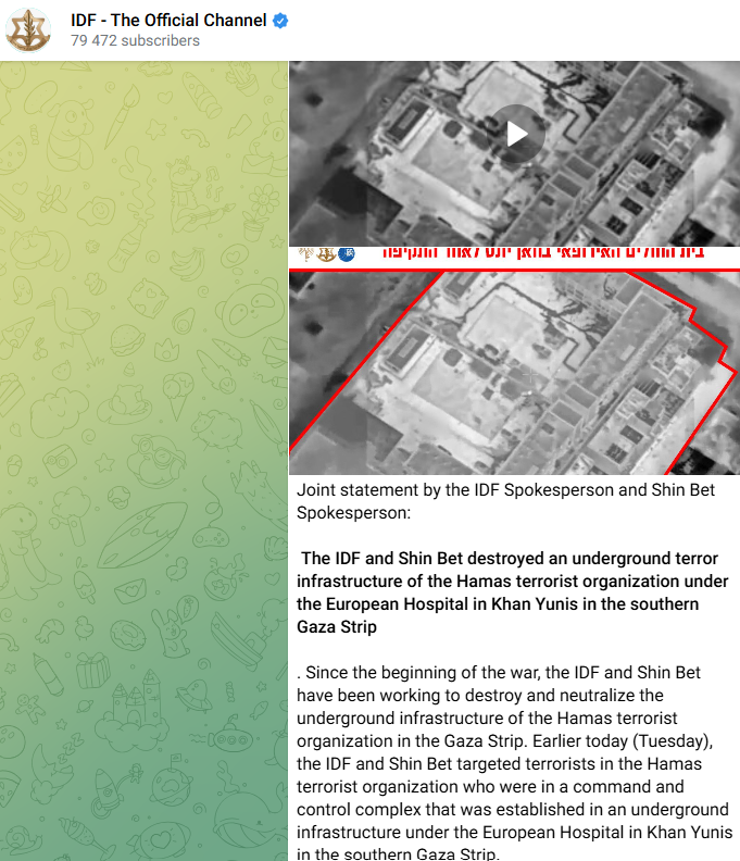 Israel Claims Strike Targeted Hamas Command Center Inside Hospital