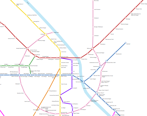 Delhi Metro Pink Line Route Map