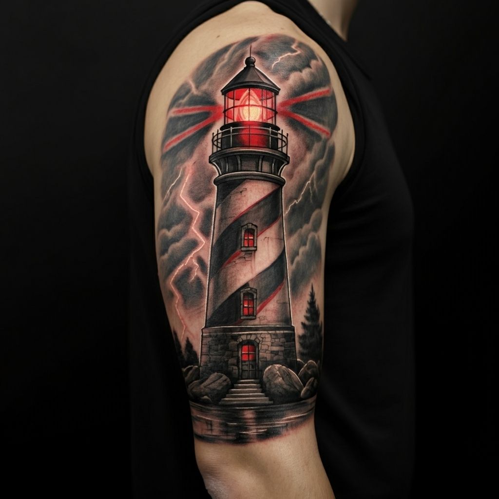Lighthouse Lantern Tattoo