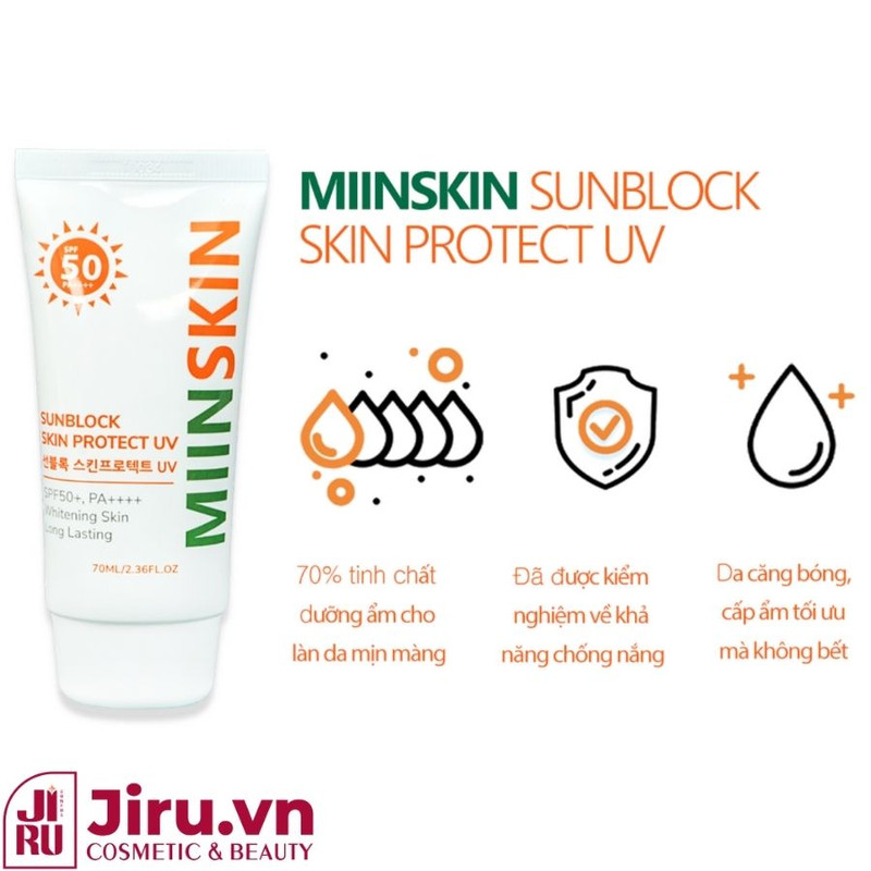 Miinskin – kem chống nắng vật lý nâng tông hoàn hảo cho da nhạy cảm và da dầu, kết hợp bảo vệ UV và kiểm soát dầu hiệu quả