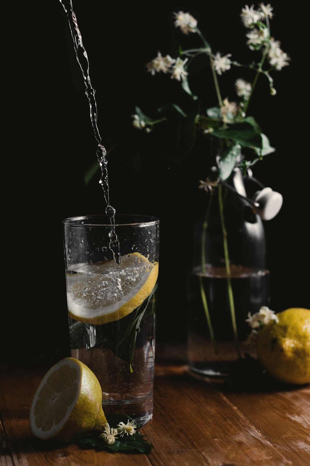 Glass of water with lemon