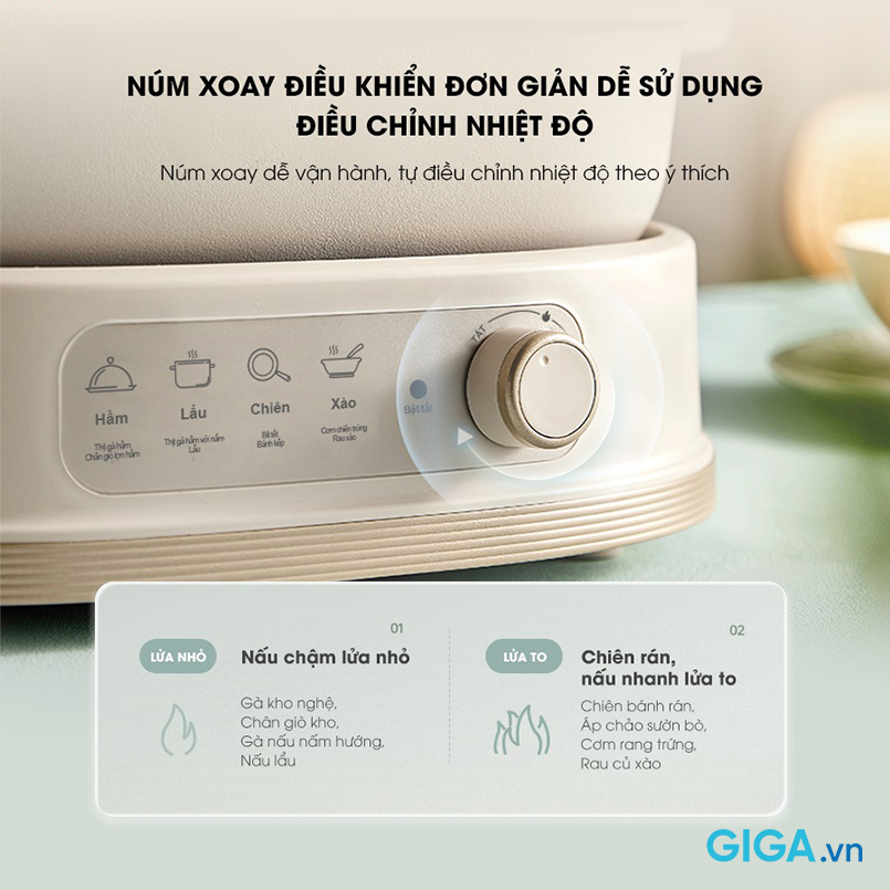 Nồi lẩu SB-NL60U xoay điều khiển nhiệt độ khi nấu dễ dàng