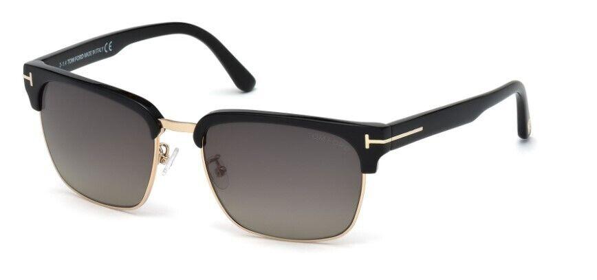 Tom Ford FT0367 River 01D Shiny Black/Grey Gradient Polarized Men's Sunglasses
