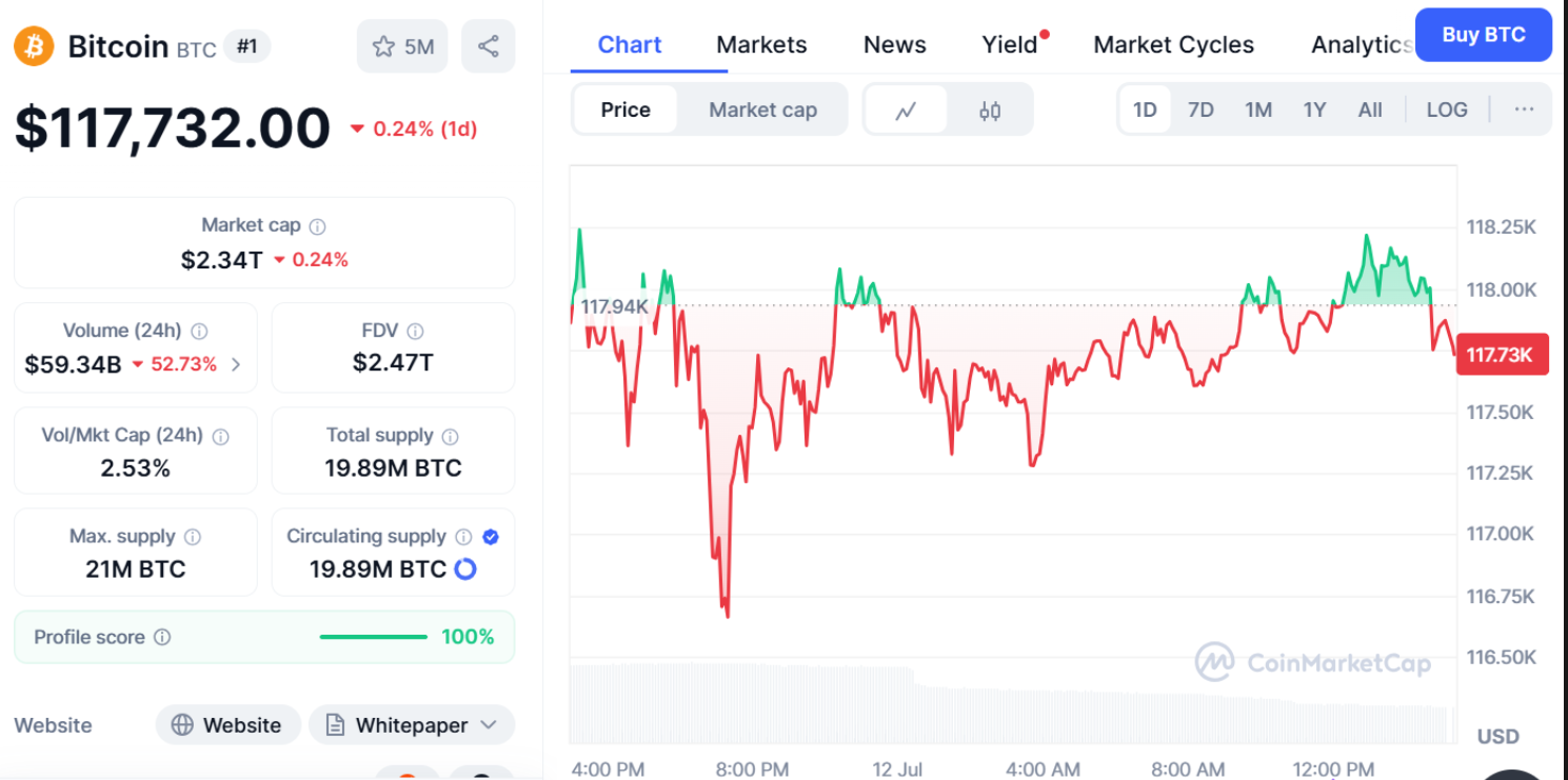 Bitcoin CoinMarketCap