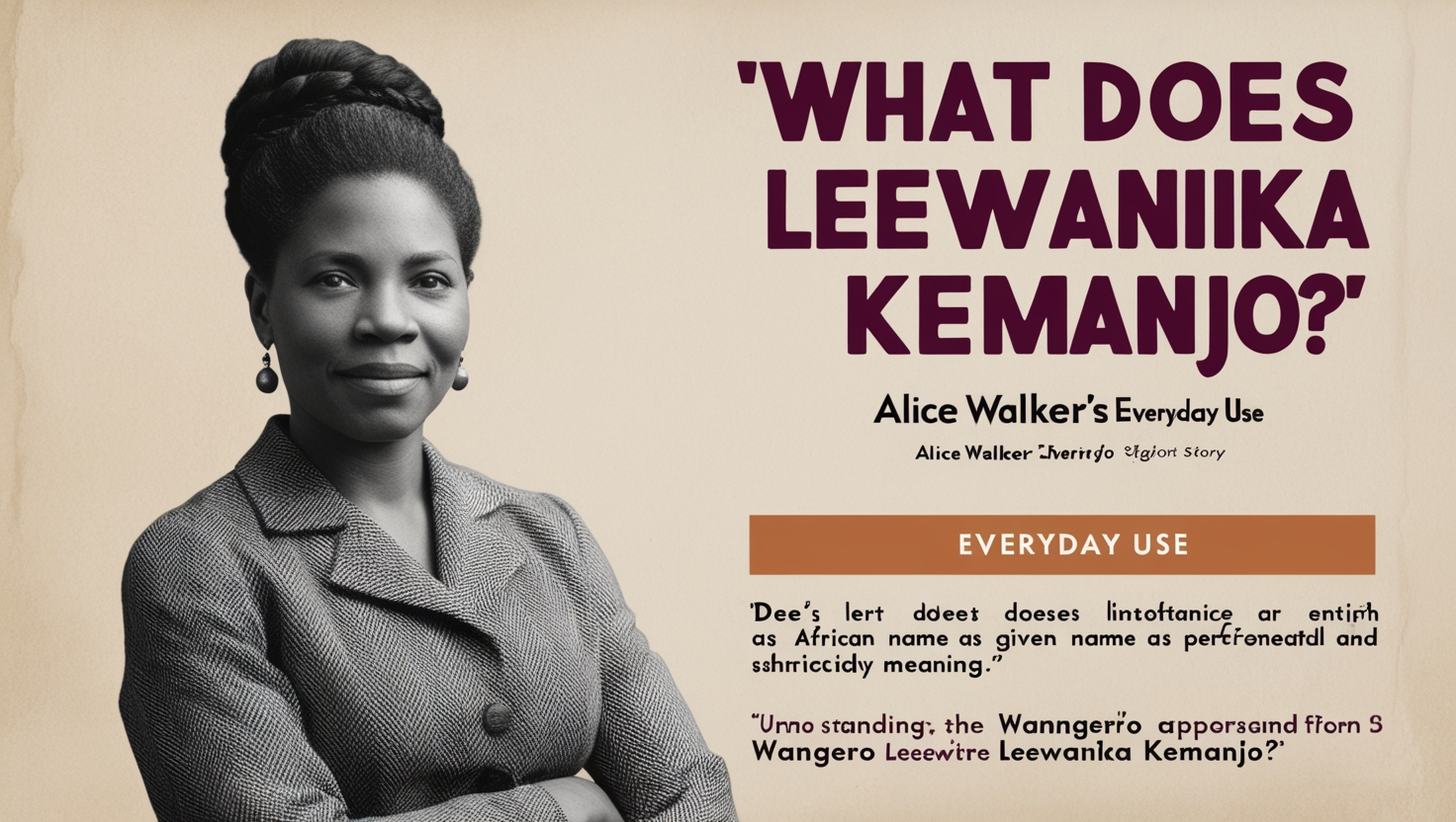 What Does Wangero Leewanika Kemanjo Meaning​