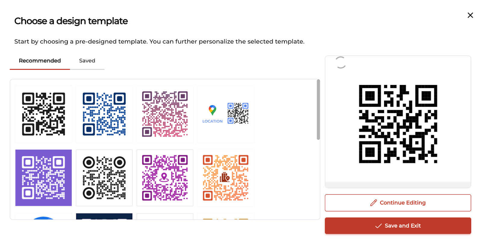 A snapshot from the Scanova design template on how a user can customize their festive QR Code campaign. 