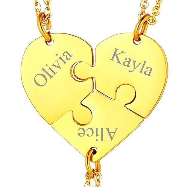 FaithHeart Personalized Name Heart Pendants
