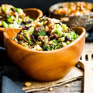 Broccoli Salad with Balsamic, Walnuts & Cranberries