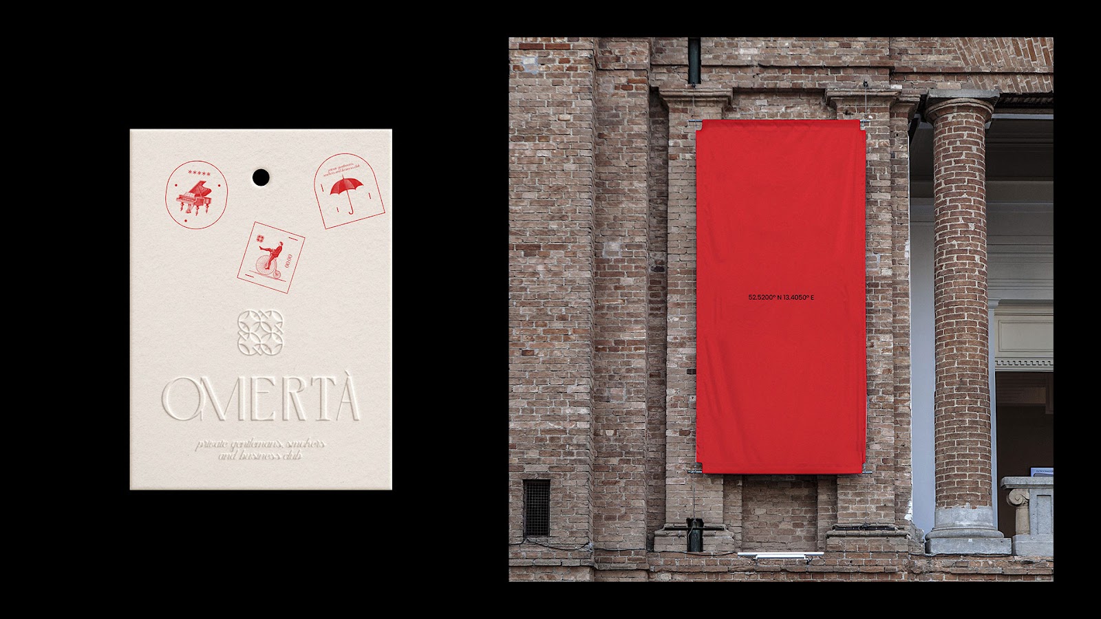 Image from the Omertá: Where Silence Meets Sophistication in Branding article on Abduzeedo