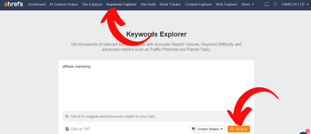 Semantic SEO - Ahrefs Keyword Explorer
