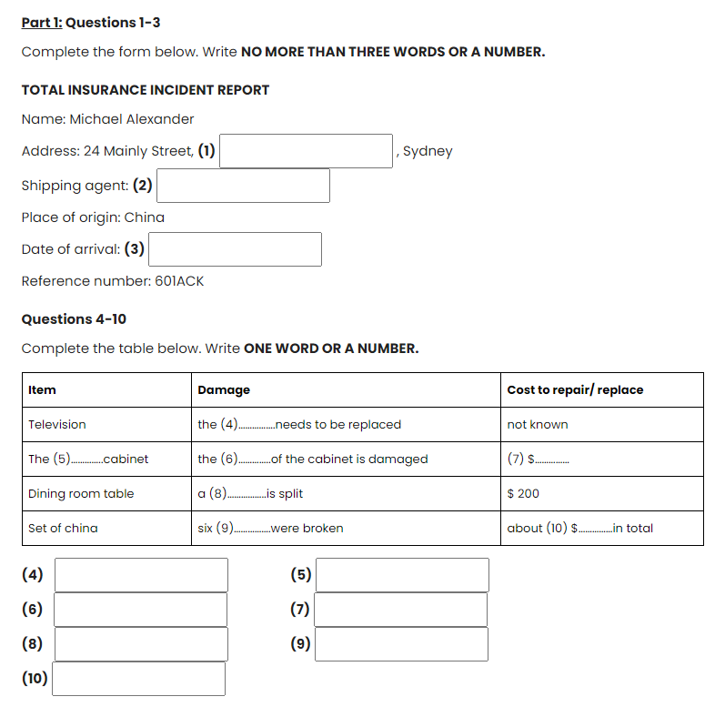 Luyện đề Note Completion IELTS Listening - đề số 2