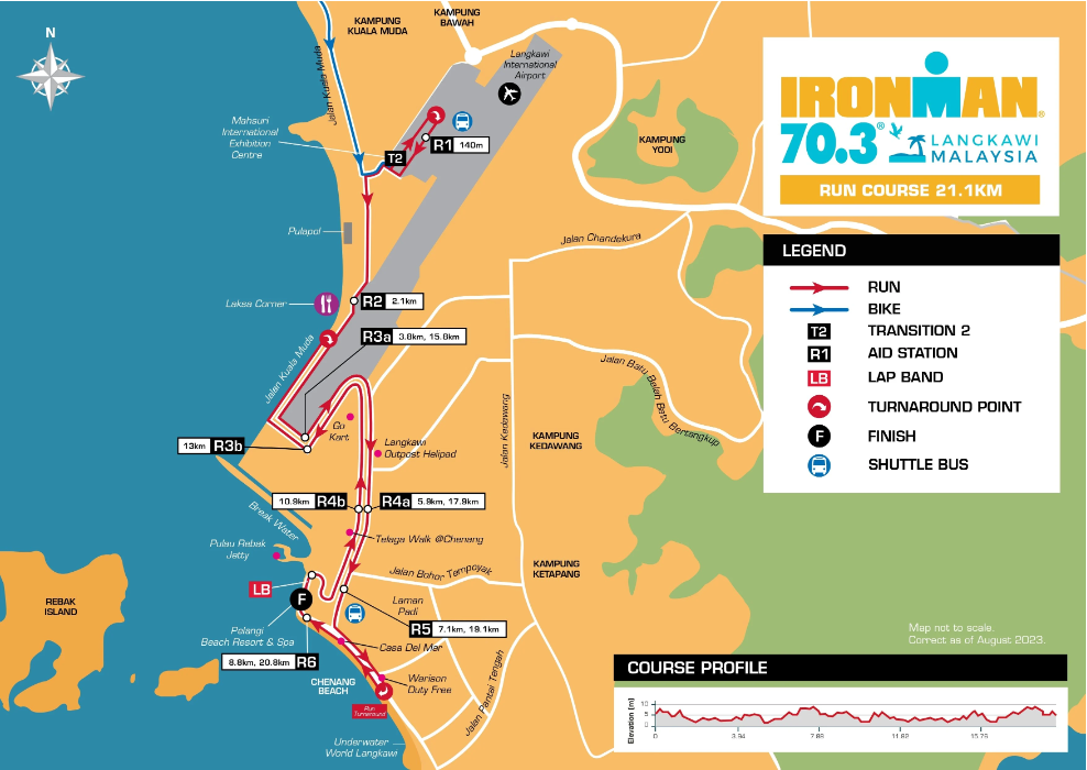 ironman 70.3 langkawi 2024 running course 21.1km