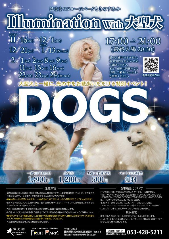 イルミネーション ｗith 大型犬　～大型犬と一緒にご入園いただける特別イベント～画像