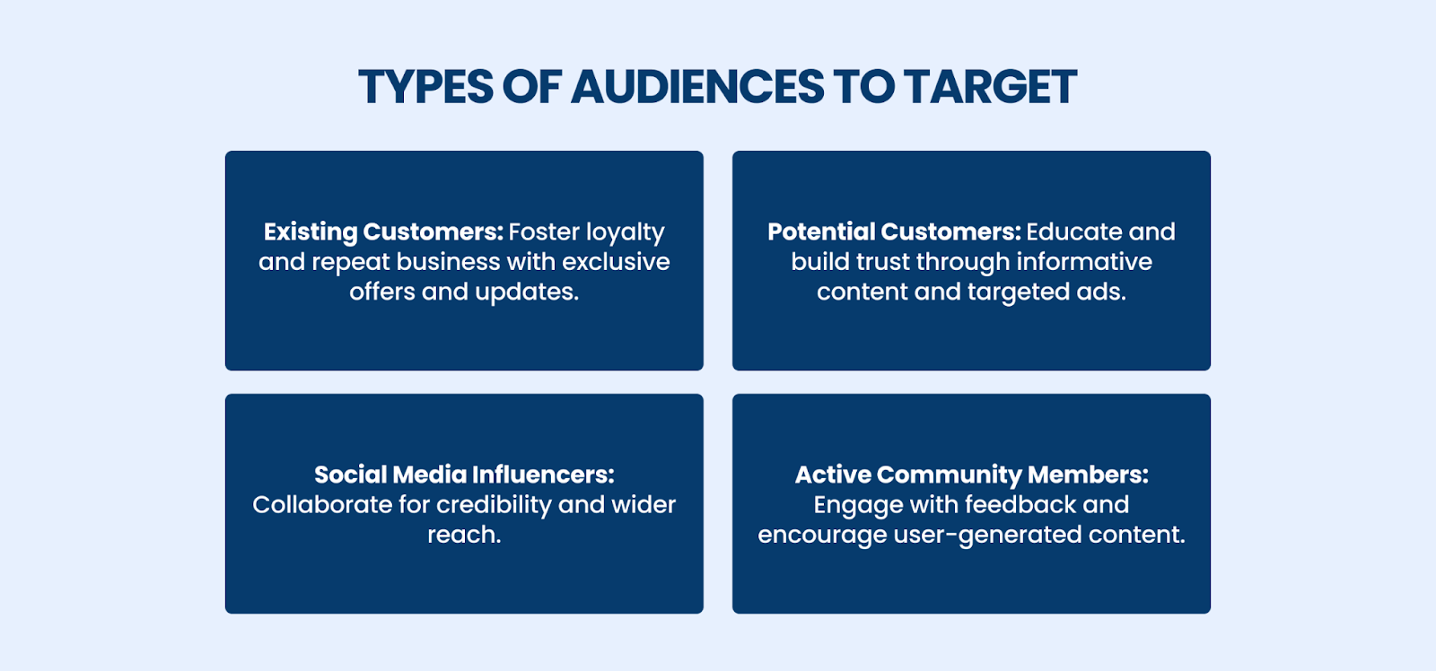 Types of audiences to target