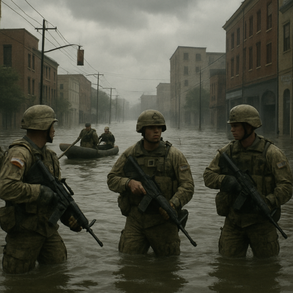 Military in flooded city