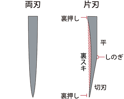 Single-Bevel and Double-Bevel Knives