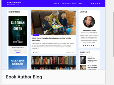 a screenshot of book author blog a WordPress Themes For Authors