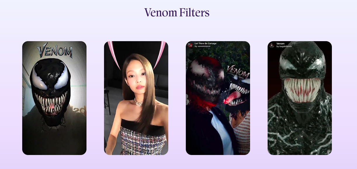 Lenslist - Real-time Venom Filter AR Video
