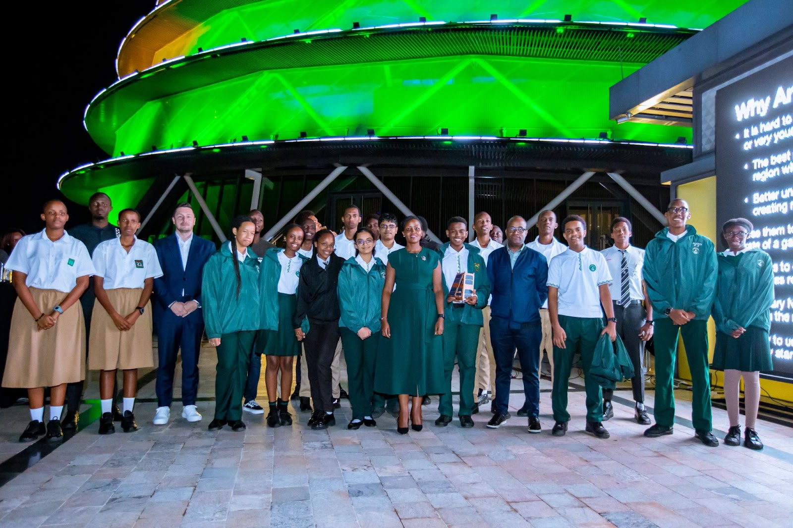 The celebration atop the Kigali Convention Center