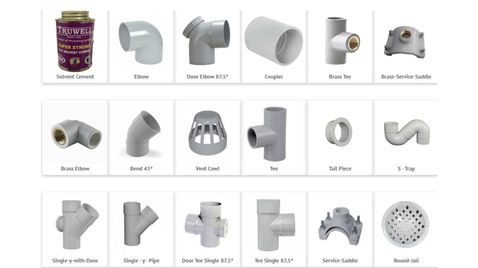 Plumbing Materials Name List

