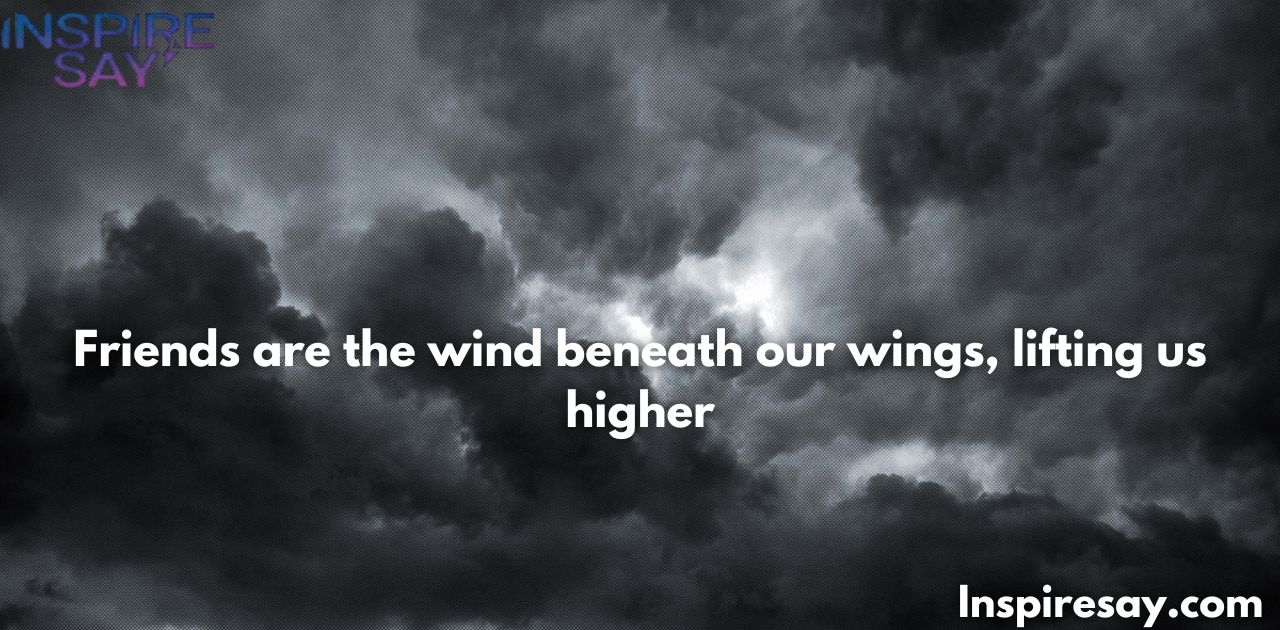 Friends are the wind beneath our wings, lifting us higher