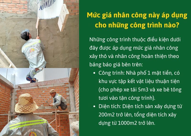 Muc gia nhan cong nay ap dung cho nhung cong trinh nao Nhat Tin