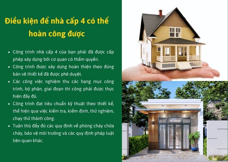 Điều kiện để nhà cấp 4 có thể hoàn công được Xây dựng Nhất Tín