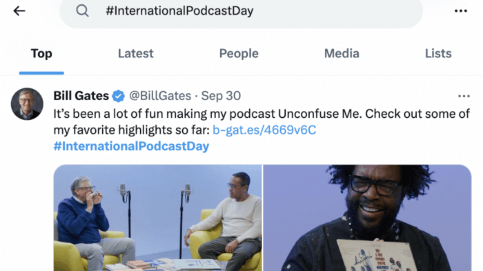 Podcast image with strategic hashtags