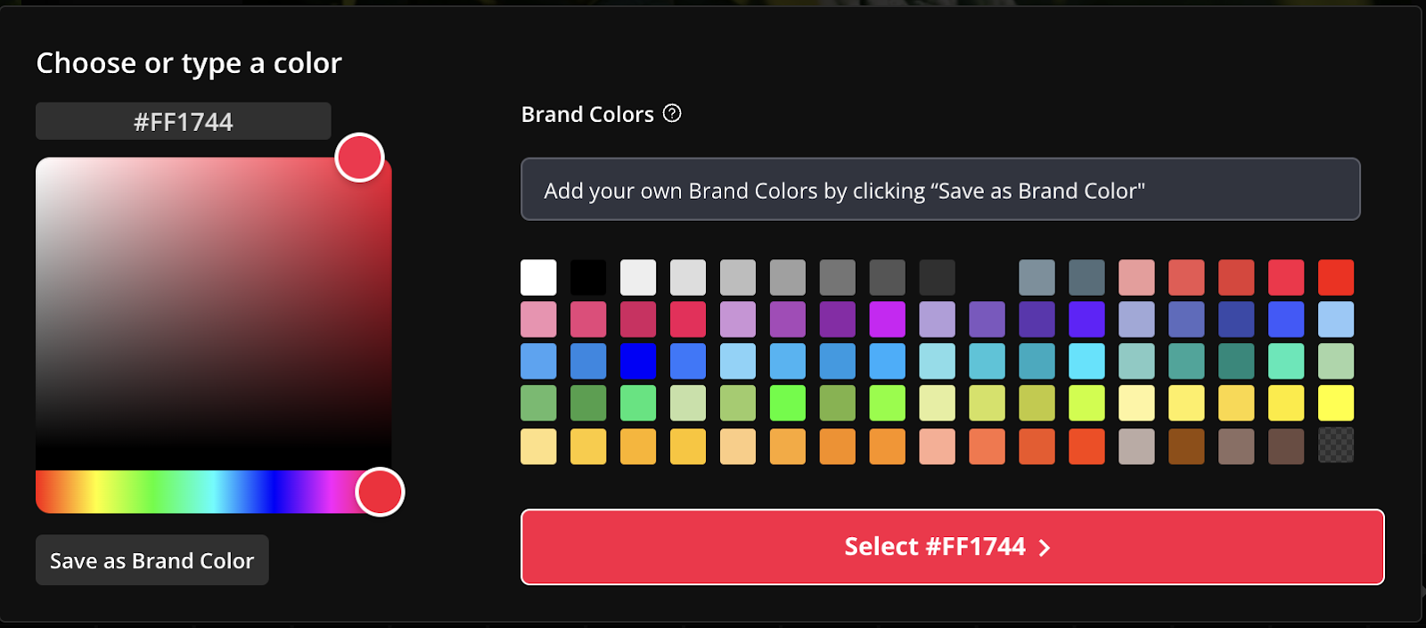 Save as Brand Color on Kapwing.