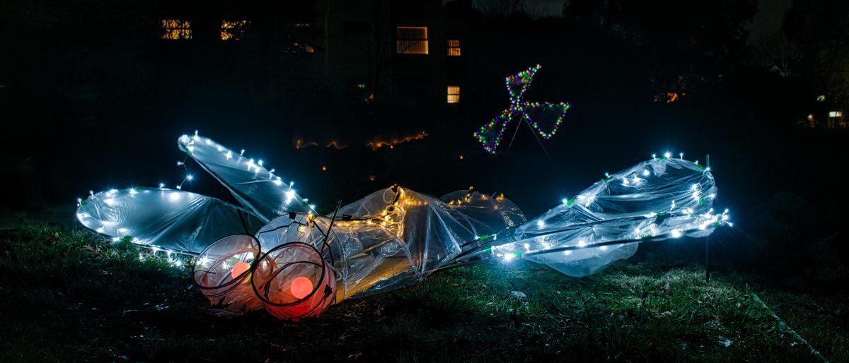 Light up dragonfly artwork