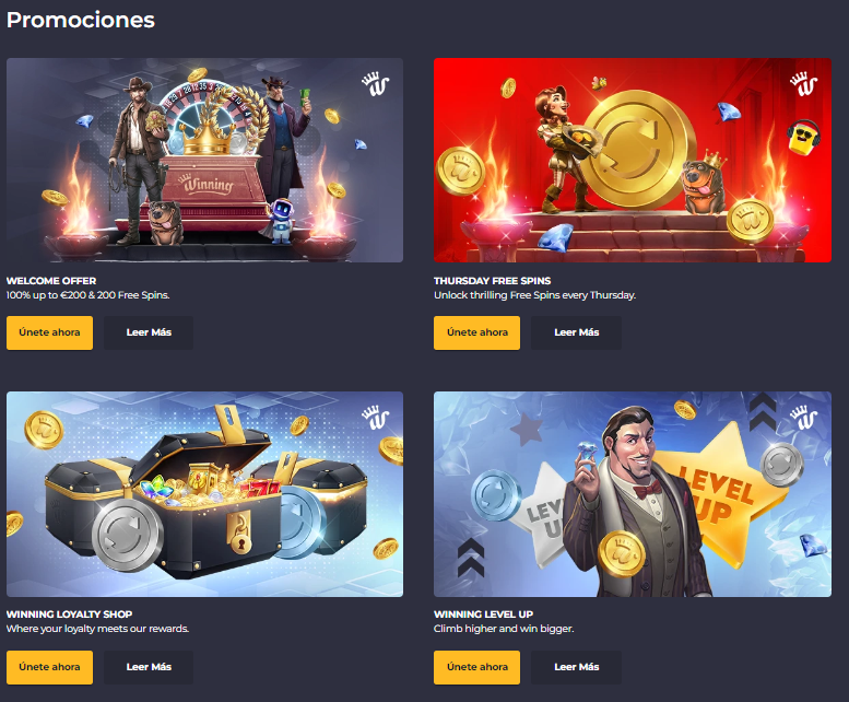 Winning.io Bonos y Promociones