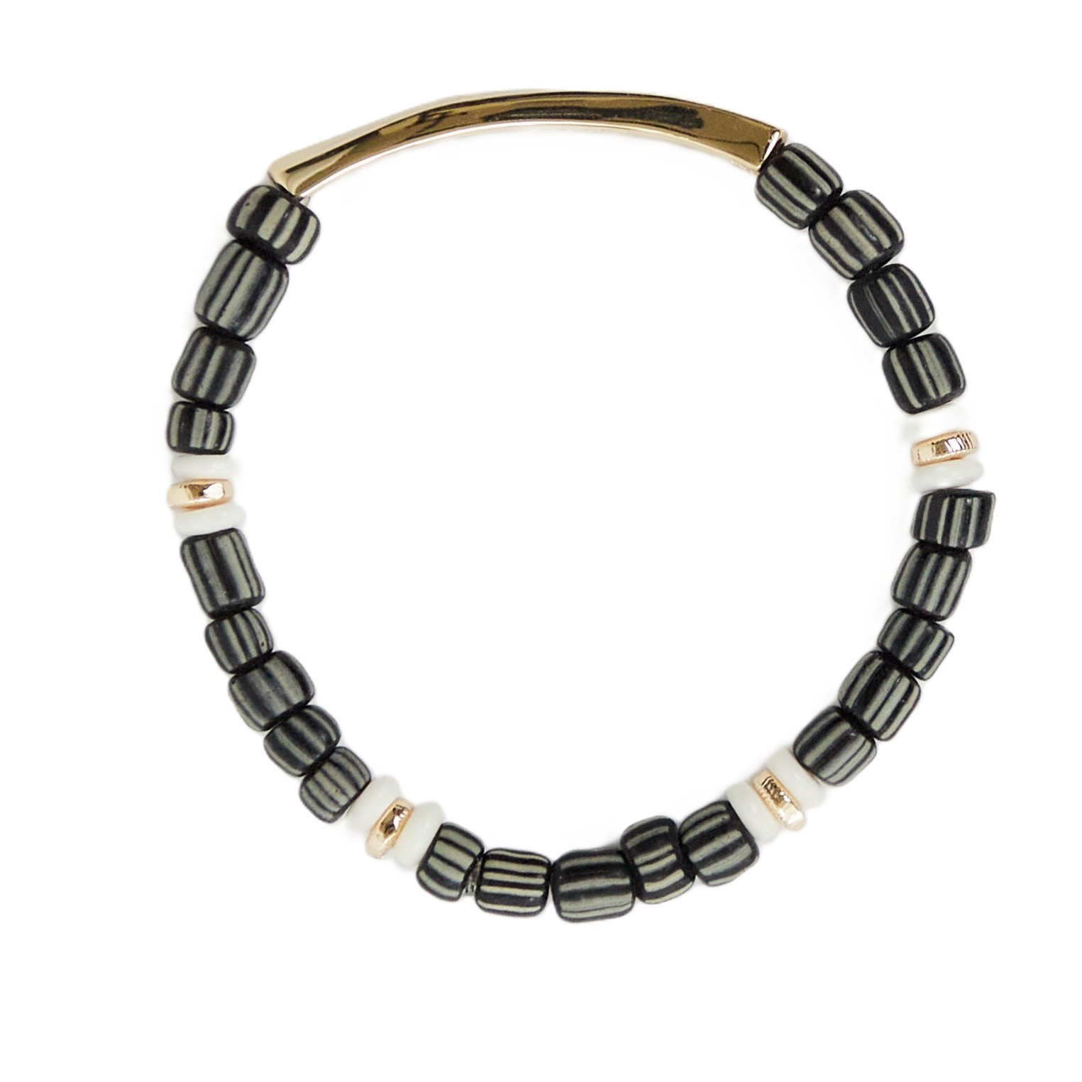 Inspirational Gold & Beaded Stretch Bracelet