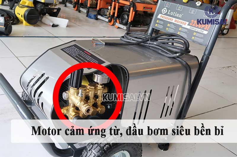 Máy sử dụng mô tơ cảm ứng từ, đầu bơm đồng siêu bền