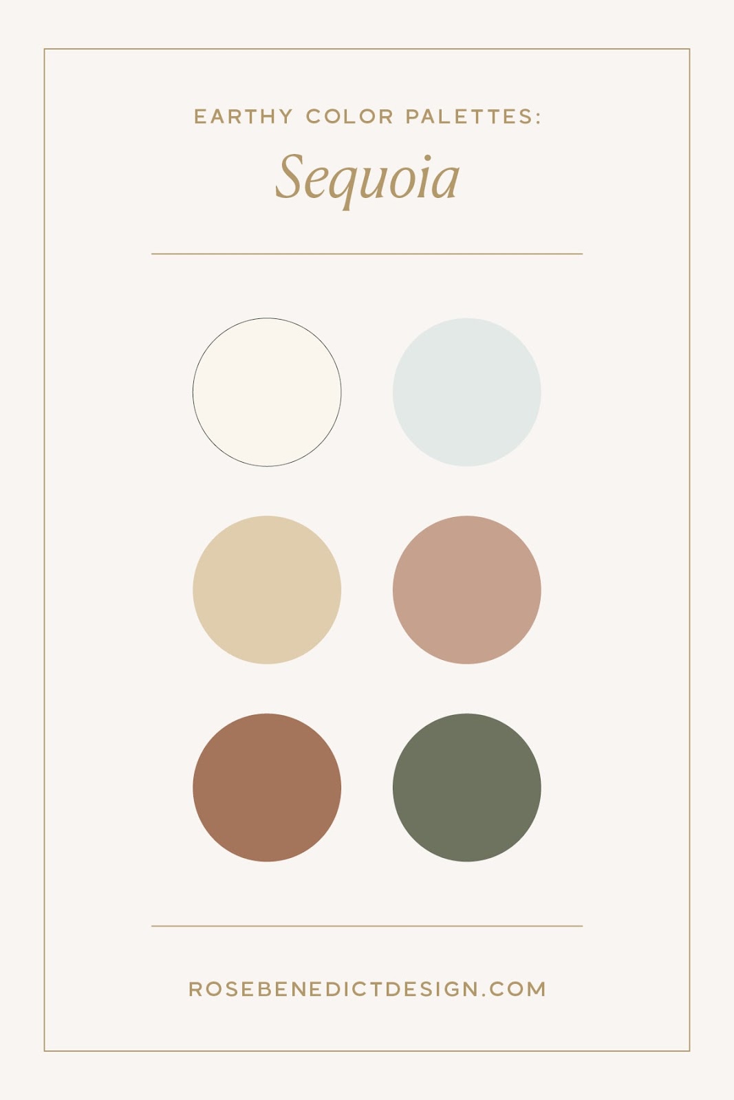 Earthy color palette example, Sequoia. 