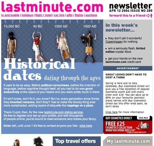 Newsletter Lastminute.com