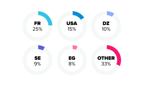 BuzzArab dating site stats and infographics country distribution