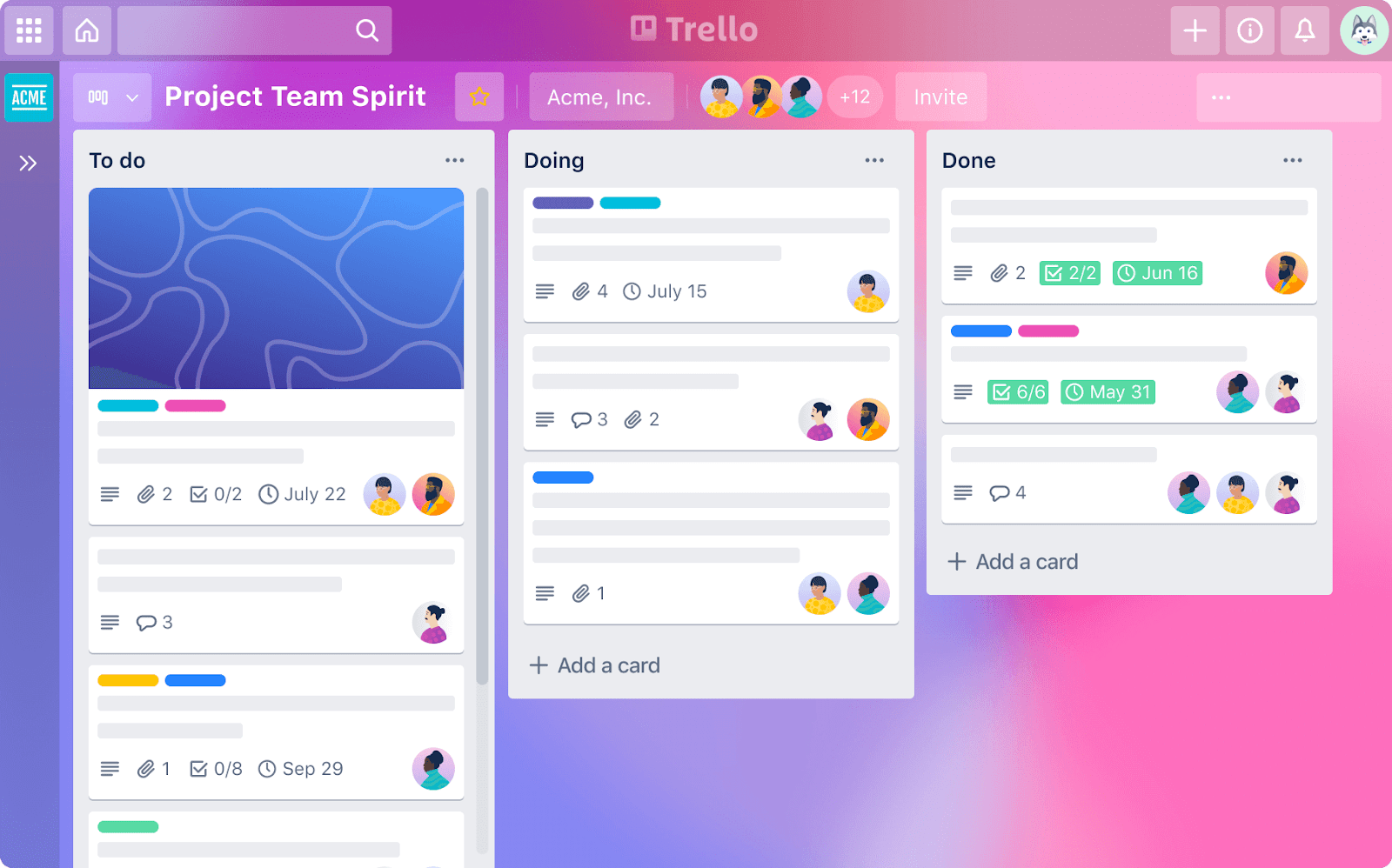 Trello User Interface