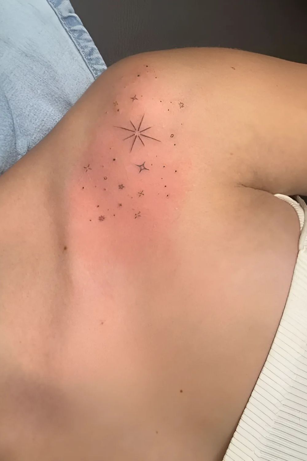 Sparkling Front Shoulder Tattoo