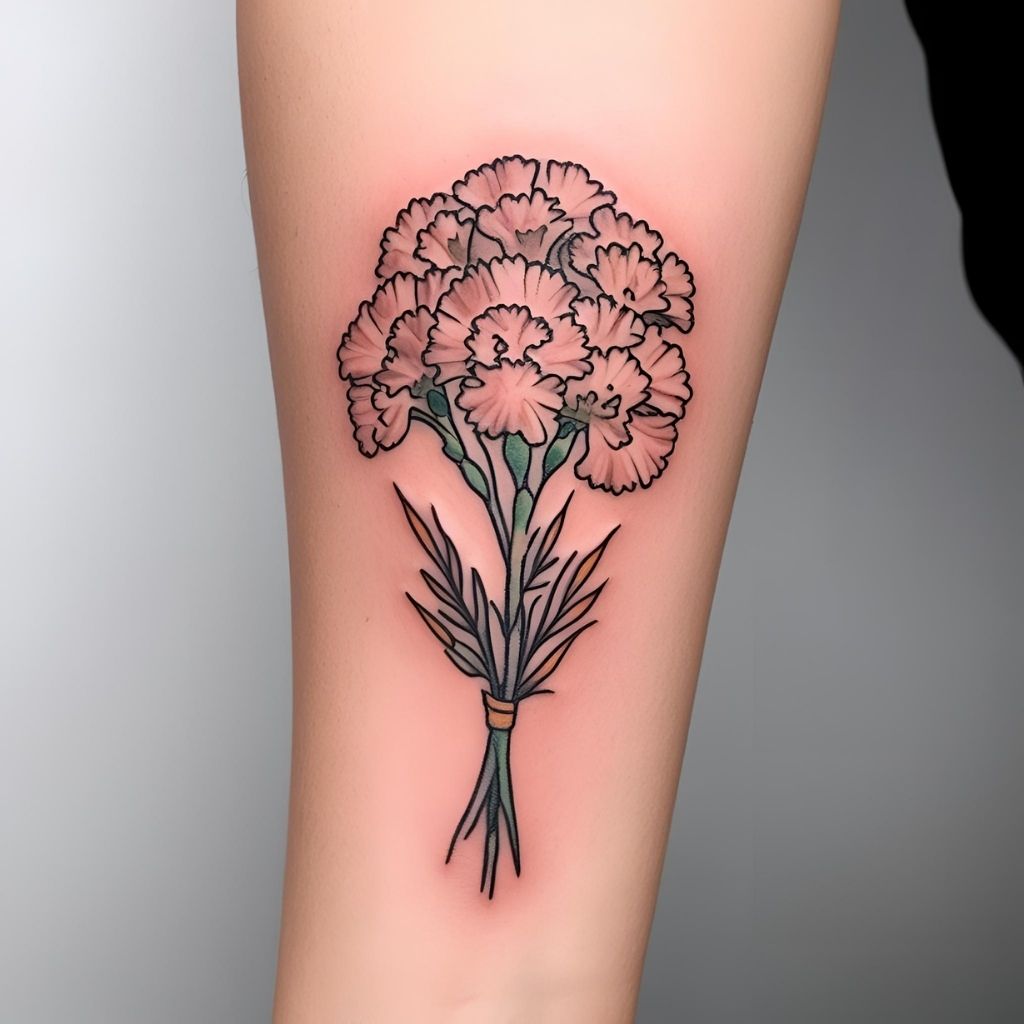 Carnation Bouquet Tattoo