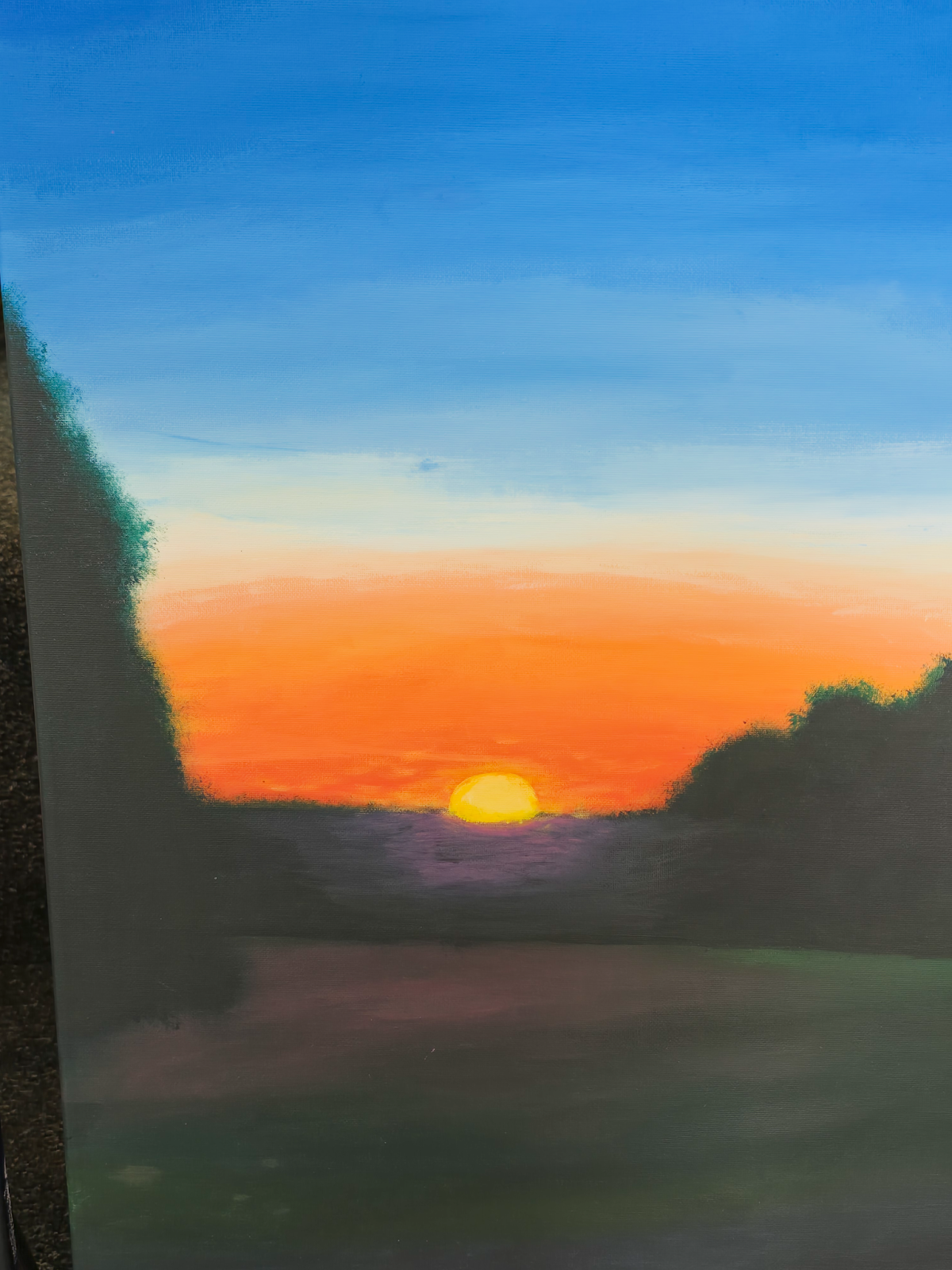 student painted sunset