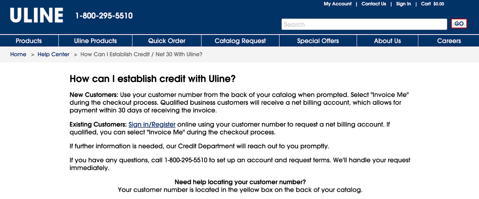 Does Costco have a net 30 account?
